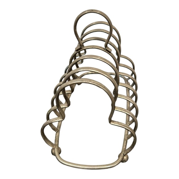 Antique Vintage French Silver Plate 6 Slice Toast Rack Letter Holder w/ Handle - Picture 5 of 11